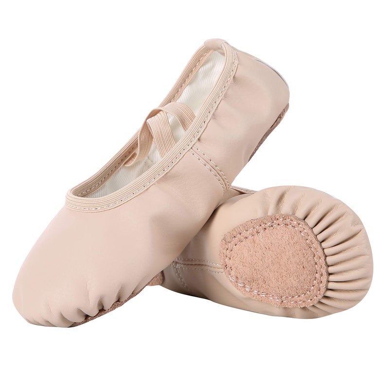 Dynadans Soft Leather Ballet Shoes/Ballet Slippers/Dance Shoes for Girls and Boys (Toddler/Little/Big Kid/Women)-Nude-8M Toddler - Image 1